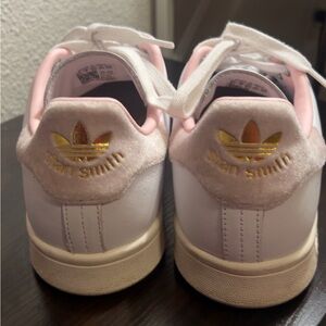Adidas Stan Smith White and Pink with Gold Detail